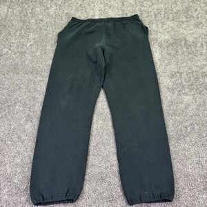 Vtg Russell Athletic Sweatpants Mens Large Black Fleece Elastic Waist Pocket